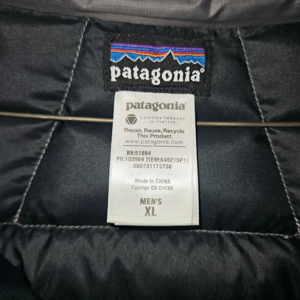 Patagonia Men's Charcoal Vest with Yellow Trim - Picture 6 of 7